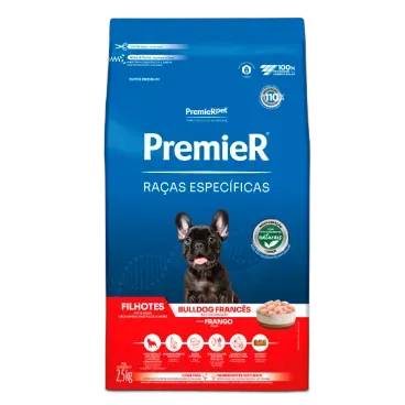 Racao Premier Racas Especificas Bulldog Frances Filhotes Frango 2.5kg frente